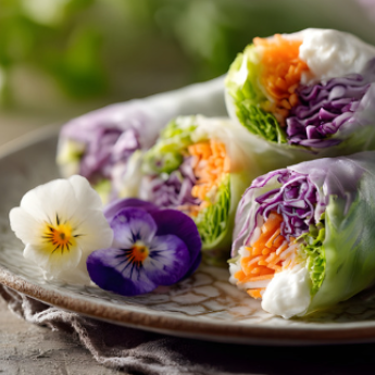 Rouleaux de printemps légers et colorés aux crevettes